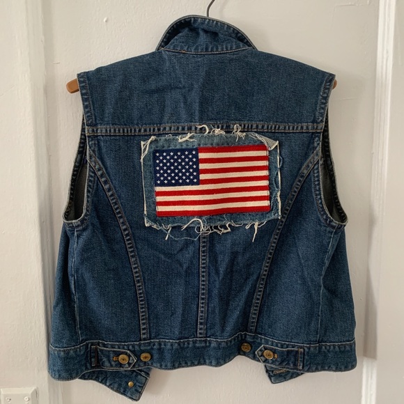 Dkny Jackets & Blazers - Vintage American Flag Denim Vest